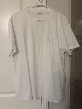 Sandro White Short Sleeve Logo Crewneck Tee